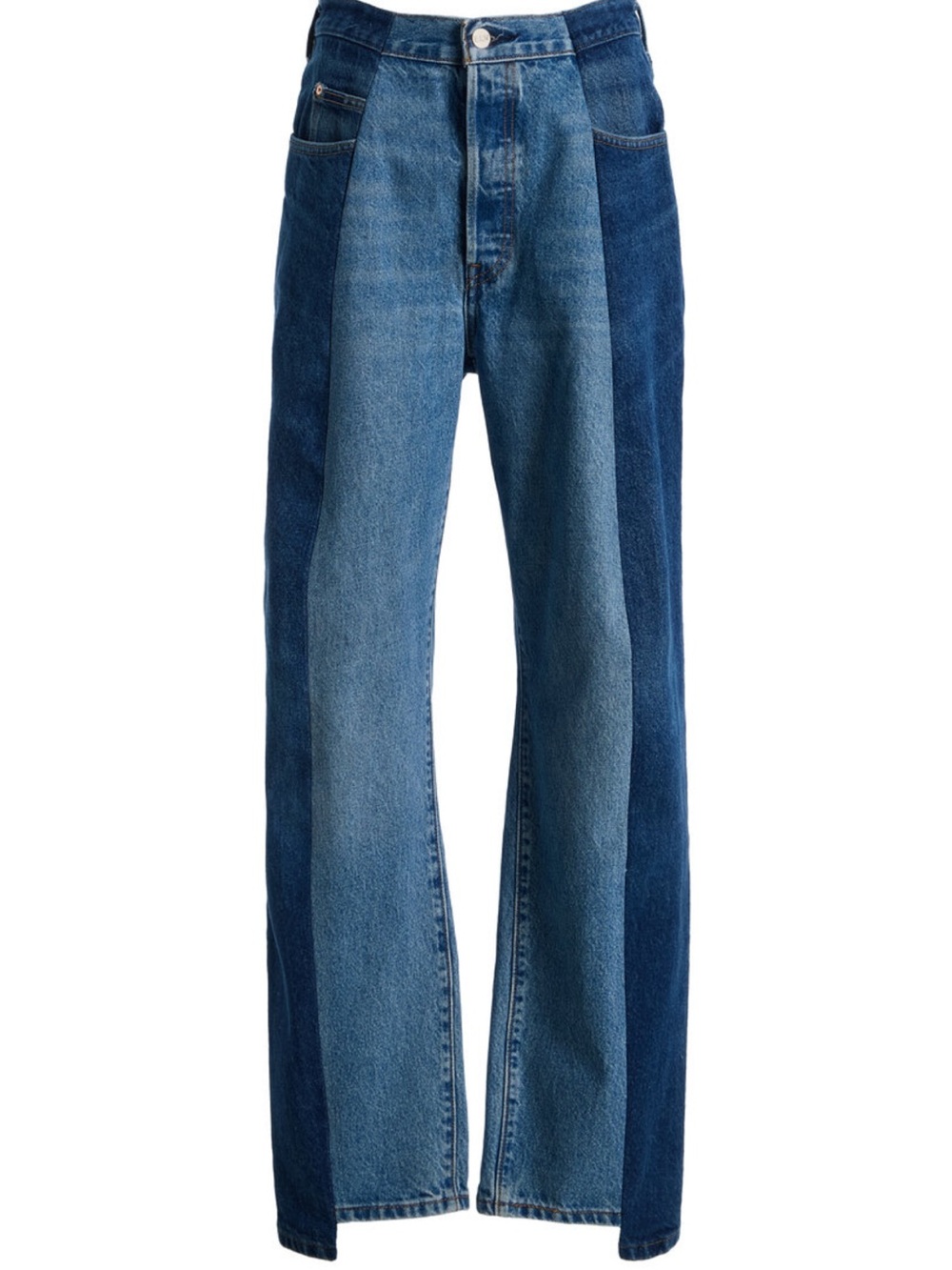 E.L.C Two-Tone Blue Straight-Leg Jeans